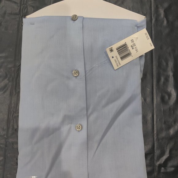 SOILED Calvin Klein Mens Slim Fit Herringbone Dress Blue Sz 14.5 32/33 $75 2A147 - Picture 2 of 3